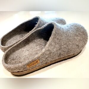 Stegmann Gray Wool Felt Clog Mules